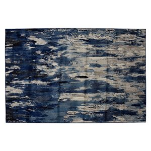 Tapis Bakersfield de la Collection Bourbon Street, 5 pi x 8 pi, bleu