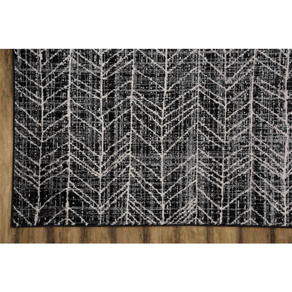 Tapis Birmingham de la Collection Bourbon Street, 5 pi x 8 pi, gris