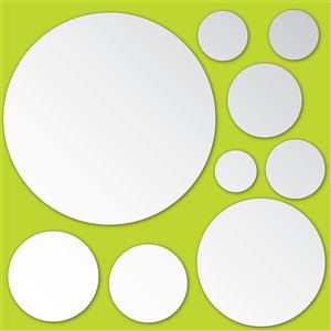 Brewster Dots Mirror Self-Adhesive Wall Art Kit - 13-in x 26-in - Set of 18