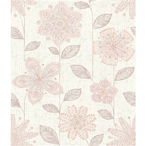 A-Street Prints Kismet Unpasted Nonwoven Wallpaper - 56.4-sq. ft. - Pink and White