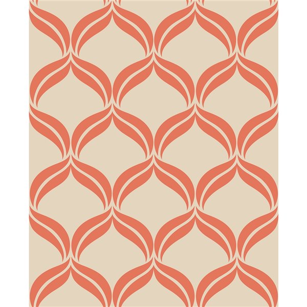 A Street Prints Geometrie Unpasted Nonwoven Wallpaper 56.4 sq. ft. Orange