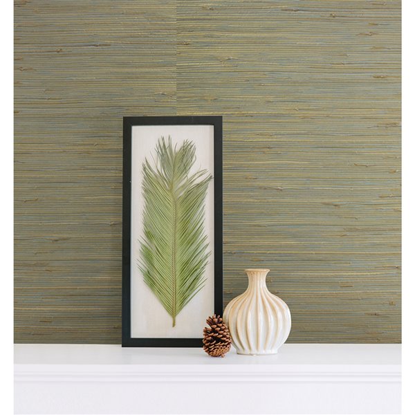 Kenneth James Jade Unpasted Grasscloth Wallpaper - 72-sq. ft. - Green