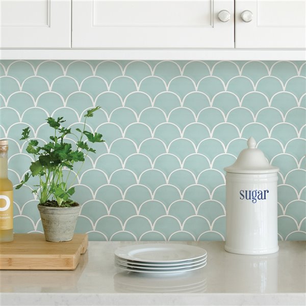 Inhome Shell Self Adhesive Peel And Stick Backsplash Tile 20 In X 20 In Set Of 4 Panels Nh2960 Rona