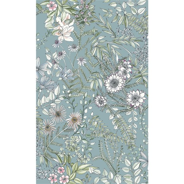 A Street Prints Folklore Unpasted Nonwoven Wallpaper 56.4 sq. ft. Blue