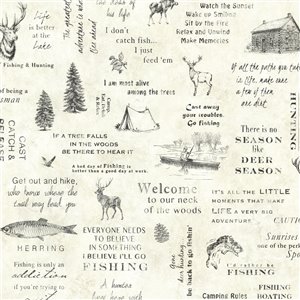 Chesapeake Echo Lake Lodge Prepasted Paper Wallpaper - 56.4-sq. ft. - Cream