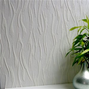 Brewster Anaglypta X Caiger Unpasted Vinyl Wallpaper - Paintable - 57.5-sq. ft. - White