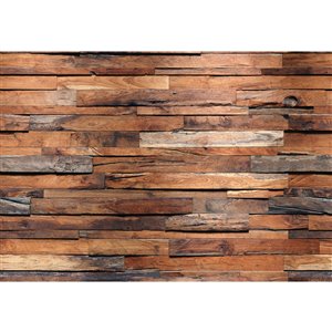 Peinture murale au motif de bois recycléIdeal Décor, non encollée, 100 po x 144 po