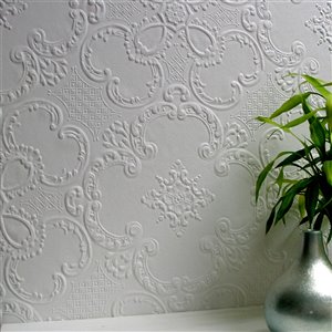 Brewster Anaglypta X Alfred Unpasted Vinyl Wallpaper - Paintable - 56.4-sq. ft. - White