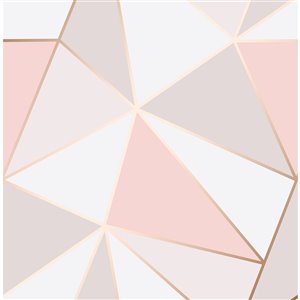 Fine Decor Medley Unpasted Nonwoven Wallpaper - 56.4-sq. ft. - Pink and Gold