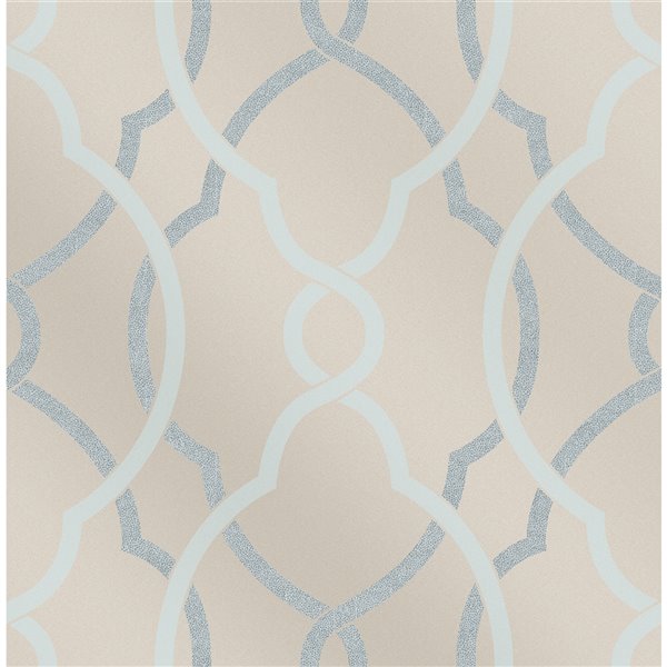 A Street Prints Geometrie Unpasted Nonwoven Wallpaper 56.4 sq. ft. Light Blue