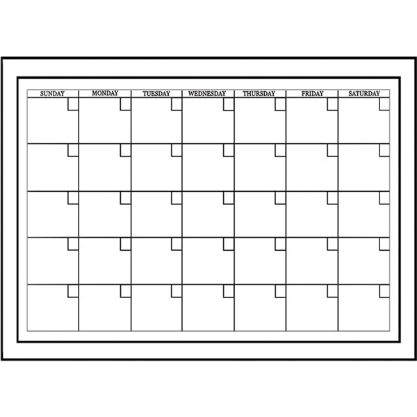 Wallpops Medium Monthly Calendar Self Adhesive Wall Sticker 48 In X 17 5 Set Of 2 Twpe94575 Rona - Black Dry Erase Calendar Wall Stickers