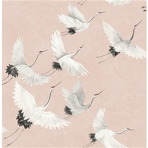 Papier peint non encollé et non tissé Fresh Start par Brewster, 56,4 pi², rose