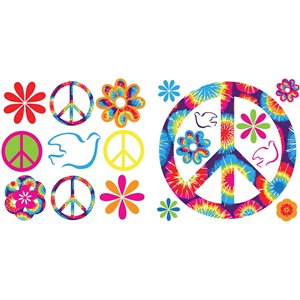 WallPops Tie Dye Peace Self-Adhesive Wall Sticker - 26-in x 26-in