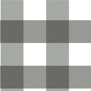Chesapeake Farmhouse Prepasted Paper Wallpaper - 56.4-sq. ft. - Black