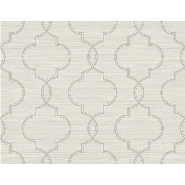 Kenneth James GeoTex Unpasted Vinyl Wallpaper - 60.8-sq. ft. - Light Grey