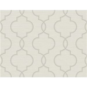 Kenneth James GeoTex Unpasted Vinyl Wallpaper - 60.8-sq. ft. - Light Grey