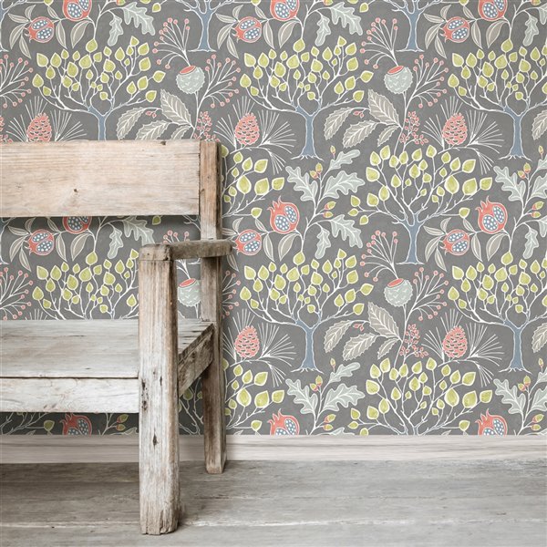 NuWallpaper Self-Adhesive Vinyl Wallpaper - 30.75-sq. ft. - Dark Grey