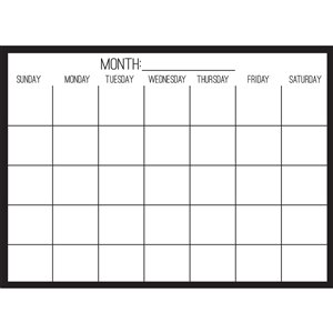 WallPops Monthly Calendar Self-Adhesive Wall Decal - 24-in x 17.5-in