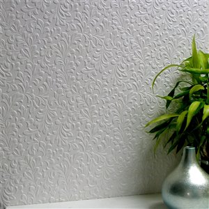 Brewster Anaglypta X Wilton Unpasted Vinyl Wallpaper - Paintable - 56.4-sq. ft. - White