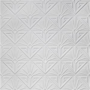 Brewster Anaglypta X Deco Paradiso Unpasted Vinyl Wallpaper - Paintable - 57.5-sq. ft. - White