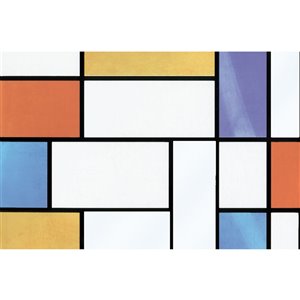 Fablon Mondrian Decorative Window Film - 26.57-in x 78.74-in - Transparent with Colours - 2-Pack