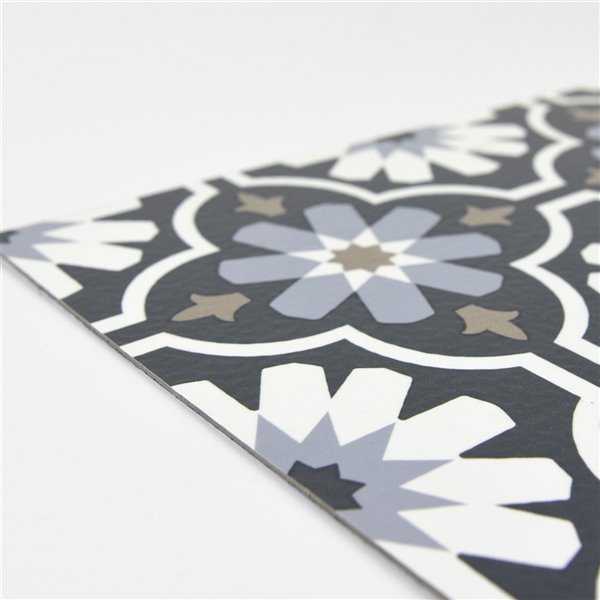 FloorPops Sevilla Peel and Stick Vinyl Tile - 12-in x 12-in - Grey - 10-Piece