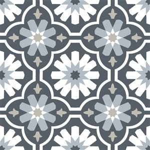 FloorPops Sevilla12-in x 12-in Grey Peel and Stick Vinyl Tiles - 10/pack