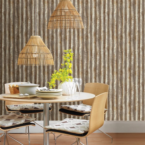 A-Street Prints Reclaimed Unpasted Nonwoven Wallpaper - 56.4-sq. ft. - Rust