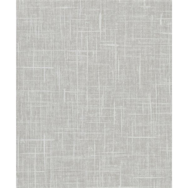 Papier peint non encollé en vinyle Cortina IV par Warner Textures, 60,8 pi², gris