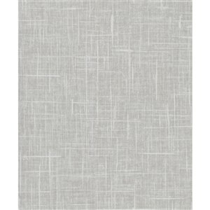 Papier peint non encollé en vinyle Cortina IV par Warner Textures, 60,8 pi², gris