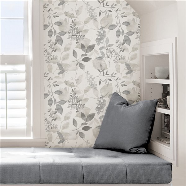 NuWallpaper 3075sq ft Grey Vinyl IvyVines SelfAdhesive Peel and Stick  Wallpaper in the Wallpaper department at Lowescom