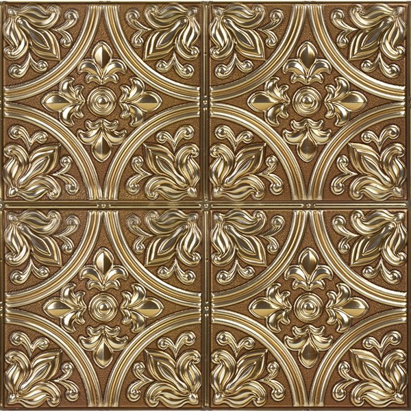 InHome Abstract Self-Adhesive Peel and Stick Tile - 20-in x 20-in - Bronze - 4-Piece