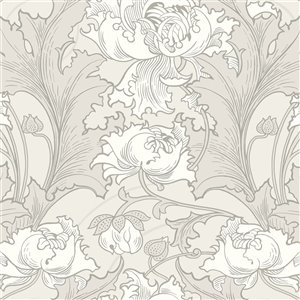 Wall Vision In Bloom Unpasted Nonwoven Wallpaper - 57.8-sq. ft. - Grey