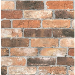 Papier peint non encollé et non tissé Fresh Start par Brewster, 56,4 pi², rouille