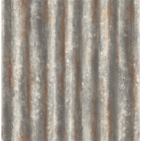 Papier peint non encollé et non tissé Reclaimed par A-Street Prints, 56,4 pi², gris graphite