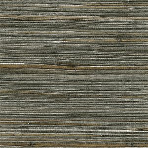 Papier peint non encollé en toile de ramie Canton Road par Kenneth James, 72 pi², argent et brun