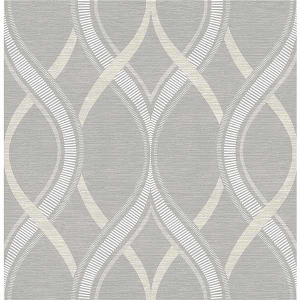 A Street Prints Symetrie Unpasted Nonwoven Wallpaper 56.4 sq. ft. Grey