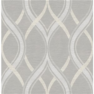 A-Street Prints Symetrie Unpasted Nonwoven Wallpaper - 56.4-sq. ft. - Grey