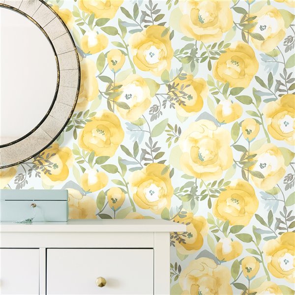 NuWallpaper Self-Adhesive Vinyl Wallpaper - 30.75-sq. ft. - Yellow