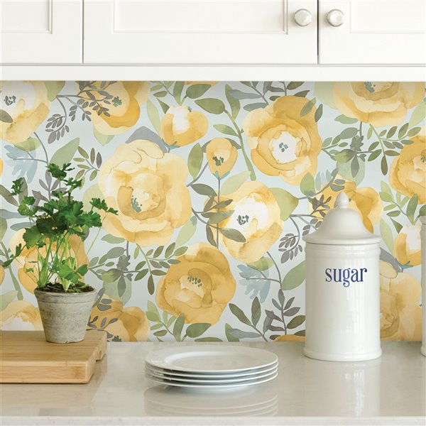 NuWallpaper Self-Adhesive Vinyl Wallpaper - 30.75-sq. ft. - Yellow