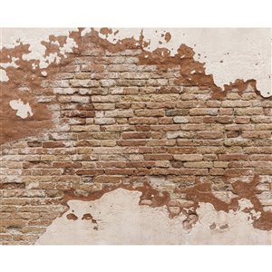 Wall Rogues Distressed Brick Wall Mural - Unpasted - 118-in x 94-in