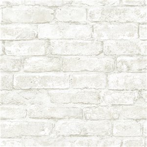 Chesapeake Farmhouse Prepasted Paper Wallpaper - 56.4-sq. ft. - Off-White