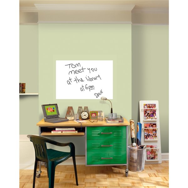 WallPops Medium Message Board Self-Adhesive Wall Sticker - 48-in x 17.5-in - Set of 2