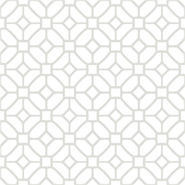 Tuile de vinyle autocollante Lattice de FloorPops, 12 po x 12 po, blanc, 10 pièces