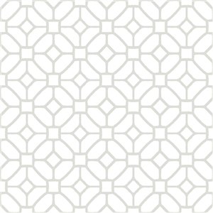 Tuile de vinyle autocollante Lattice de FloorPops, 12 po x 12 po, blanc, 10 pièces