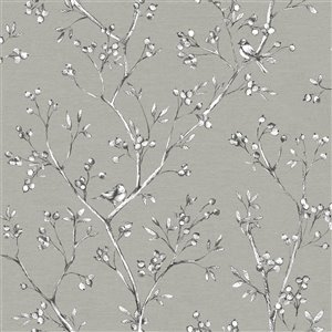 Chesapeake Sage Hill Unpasted Nonwoven Wallpaper - 56.4-sq. ft. - Dark Grey