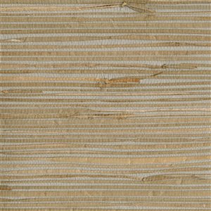 Kenneth James Zen Grasscloth Unpasted Paper Wallpaper - 72-sq. ft. - Light Grey and Brown