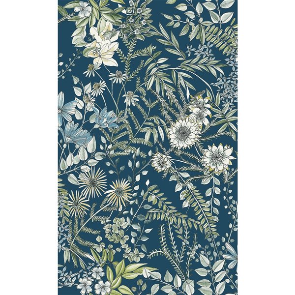 A Street Prints Folklore Unpasted Nonwoven Wallpaper 56.4 sq. ft. Navy Blue