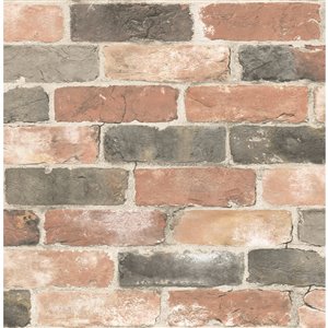 Papier peint non encollé et non tissé Fresh Start par Brewster, 56,4 pi², rouge
