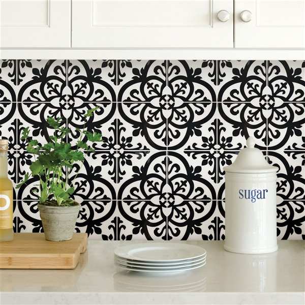 InHome Avignon Self-Adhesive Peel and Stick Backsplash Tile - 20-in x 20-in - Set of 4 Panels